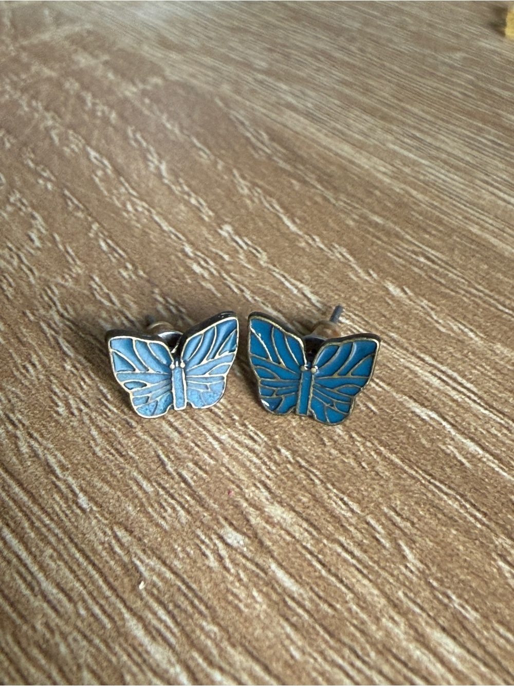 Blue Butterfly Stud Earrings